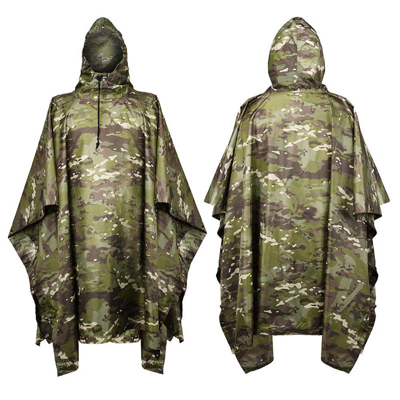 Fishing Rain Suit - Impermeabile Mimetico Tattico in PVC, Poncho